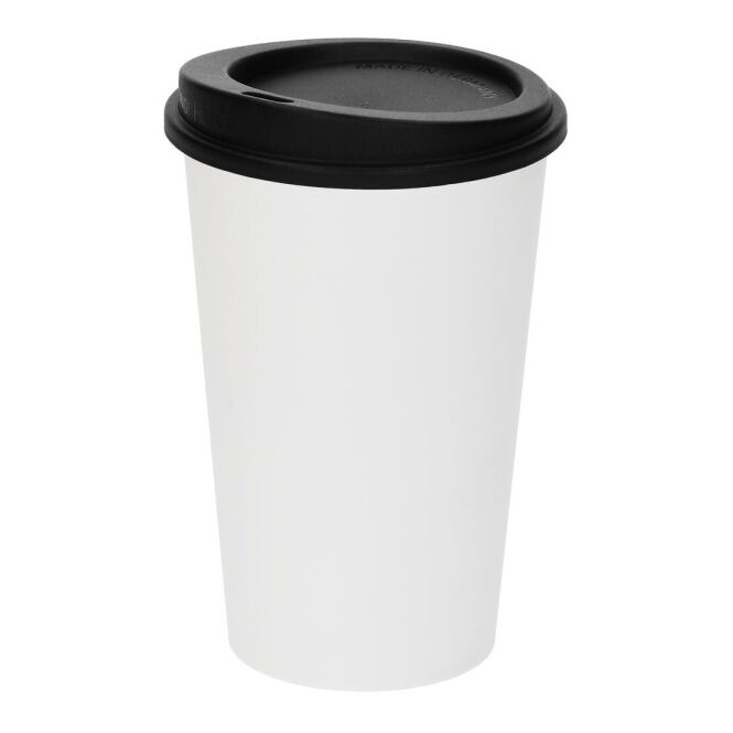 Werbeartikel Kaffeebecher ToGo 300 ml mit Logodruck – Weiß – nachhaltiges Trinkgefäß für Büro und Gastronomie