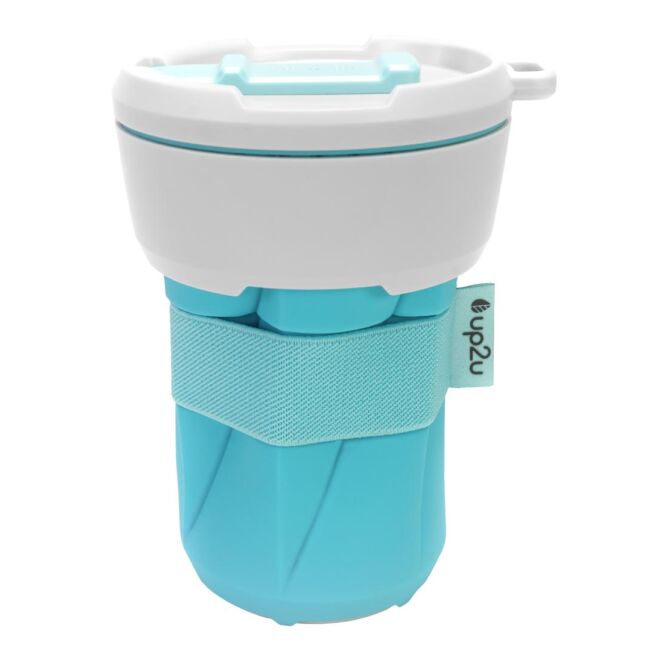 Werbeartikel My useful Cup Faltbecher mit Logodruck – Trend-blau – nachhaltiger Mehrwegbecher für Büro und Business