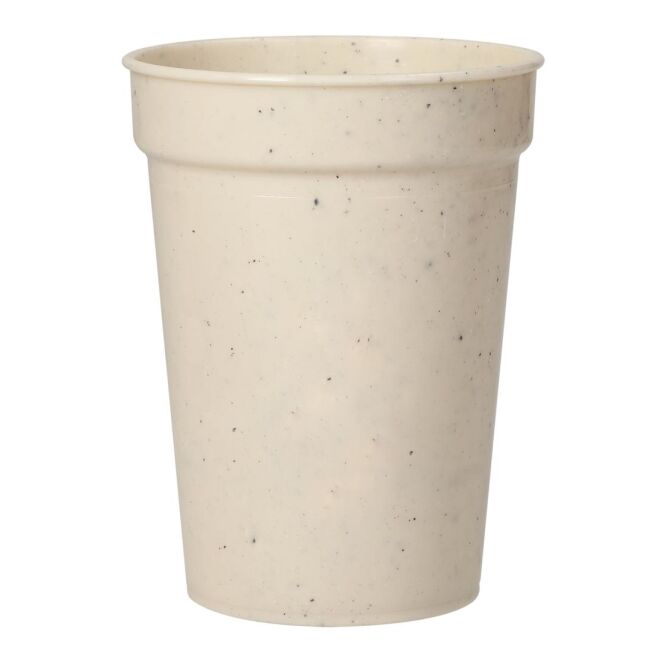 Werbeartikel Trinkbecher Pfand 0,3 l mit Logodruck – Natur – nachhaltiges Trinkgefäß aus Biokunststoff für Events und Gastronomie