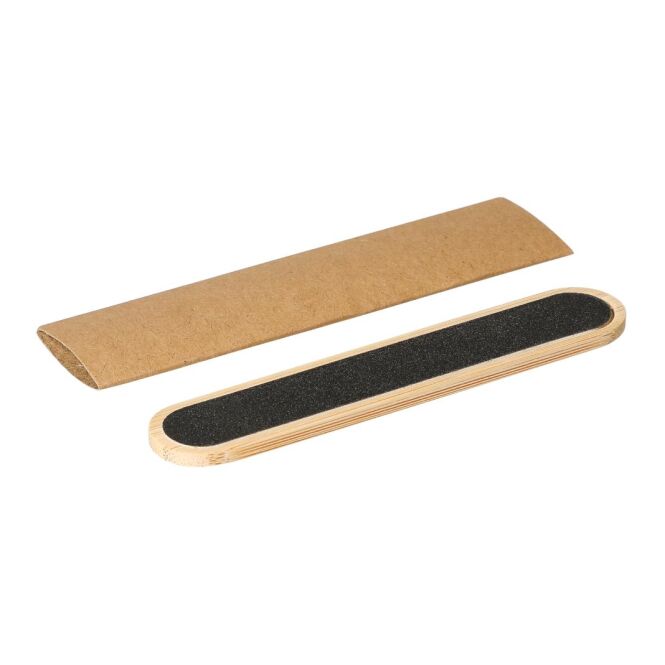 Werbeartikel Nagelfeile Manicure mit Gravur – Natur – handliches Pflegeinstrument aus Bambus für Büro und Messen