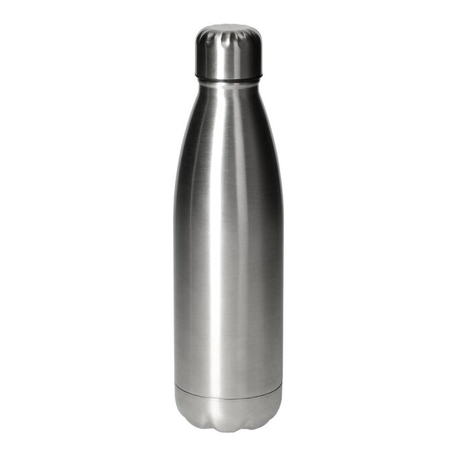Werbeartikel Edelstahlflasche Colare mit Logodruck – Silber – robuste 0,7 Liter Trinkflasche für Firmen und Sport