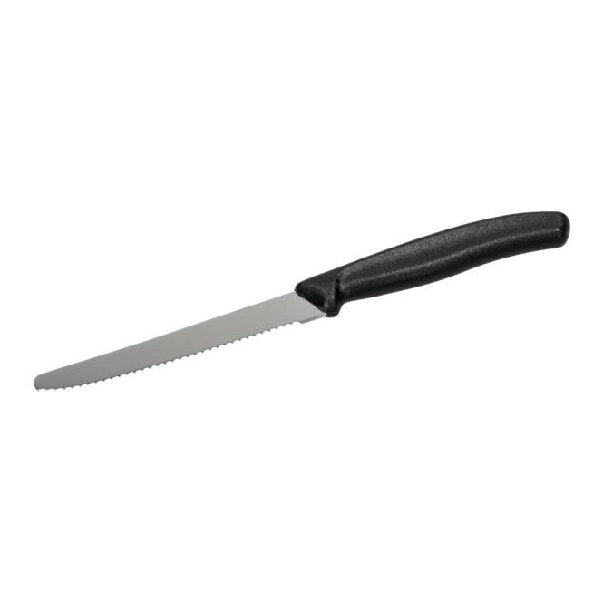 Mitarbeitergeschenk Brotzeitmesser Vesper – schwarz – mit Gravur 28g Edelstahl als handliches Universalmesser für die Betriebskantine