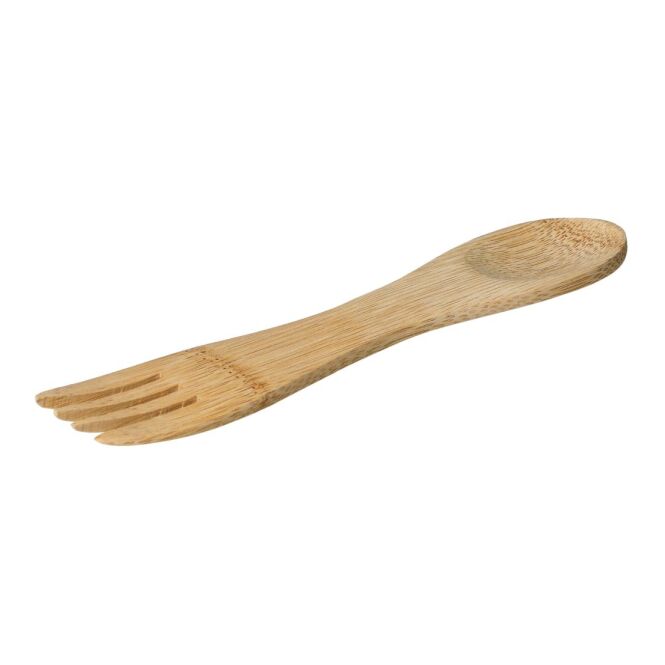 Werbeartikel Bambus-Spork Yanoda mit Gravur – Natur – nachhaltiges Besteck für Messen und Firmenkantinen