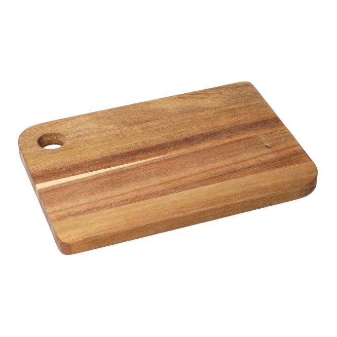 Firmengeschenk Schneidbrett Acacia 24,5 x 17,5 cm mit Gravur – Natur – robustes Küchenzubehör aus Akazienholz für Gastronomie und Büro