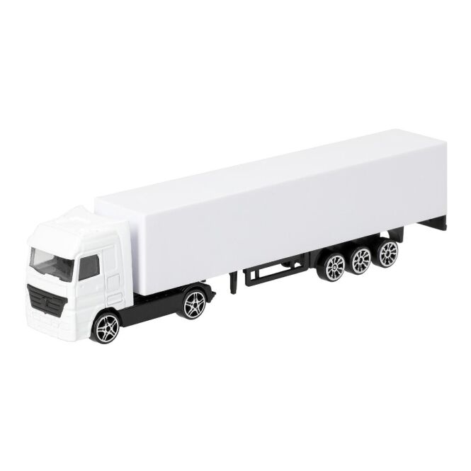 Werbeartikel Miniaturtruck im Maßstab 1:87 mit Logodruck – Weiß – detailgetreues Werbemodell für Firmen