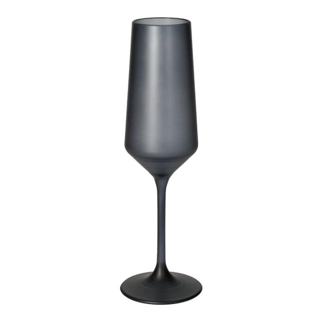 Firmengeschenk Sektglas Vista mit Logodruck – Schwarz – bruchsicheres 240 ml Sektglas für feierliche Anlässe und Firmenevents