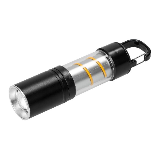 Werbeartikel Taschenlampe Lumi 13 cm mit Gravur – Schwarz – leistungsstarke LED Leuchte für professionelle Einsätze im Betrieb