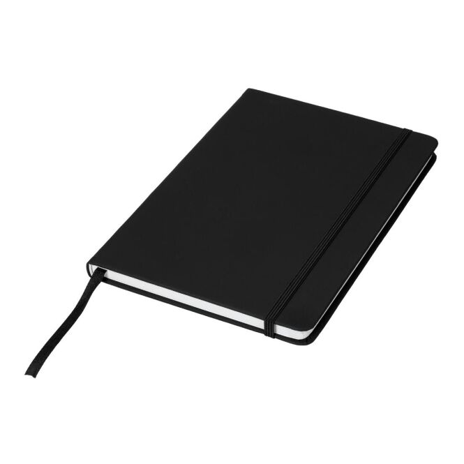 Kundengeschenk Notizbuch Textura DIN A5 – schwarz – mit Logo bedruckt 21 x 14,5 cm für den Büroalltag