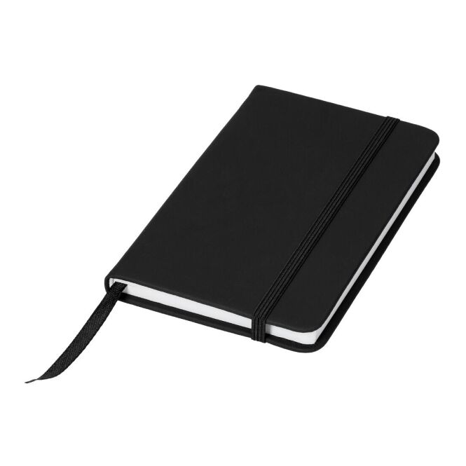 Kundengeschenk Notizbuch Textura DIN A6 – schwarz – mit Logo geprägt für den Büroalltag
