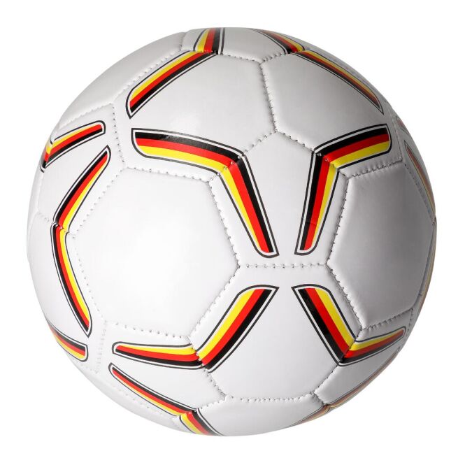 Werbeartikel Fußball Germany klein mit Logodruck – Weiß – strapazierfähiges Sportgerät aus PVC für Firmen und Vereine