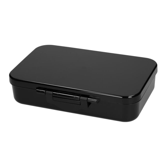 Werbeartikel Vorratsdose Triva mit Logodruck – Schwarz – nachhaltige Lunchbox für Büro und Pause