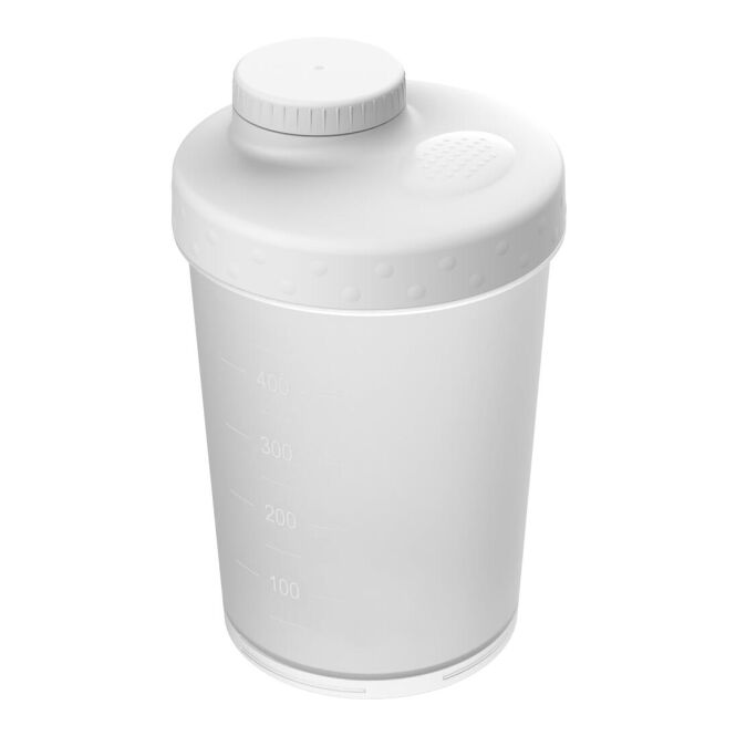 Werbeartikel Shaker Energy 0,40 l – weiß – mit Logo bedruckt für Fitness und Büroalltag