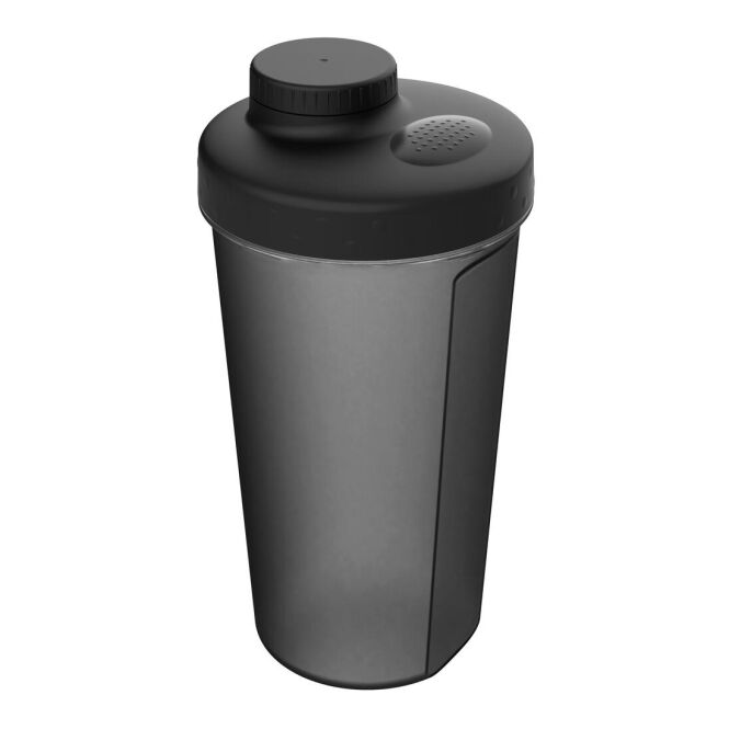 Werbeartikel Shaker Energy – weiß/schwarz – mit Logo bedruckt 0,60 l Trinkflasche Mixbecher für Sport und Büro