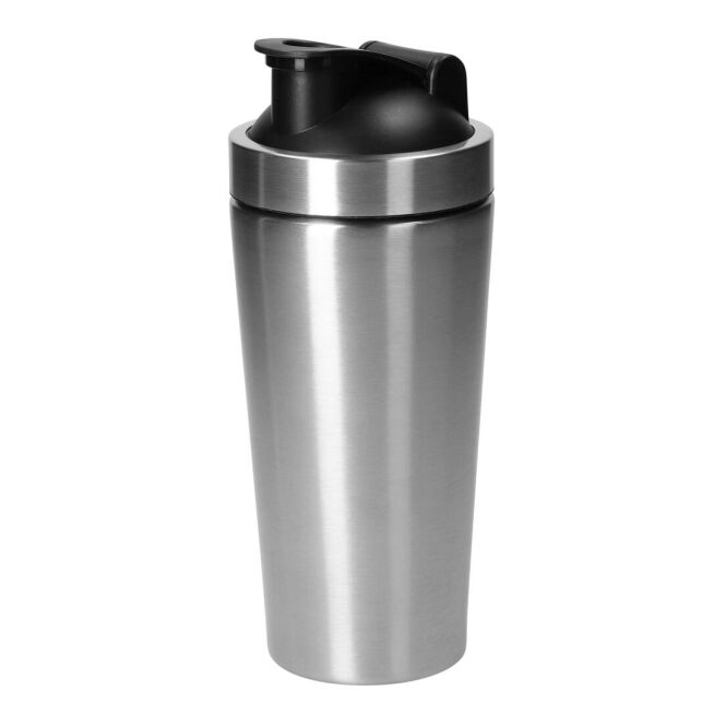 Firmengeschenk Edelstahl-Shaker Core mit Gravur – Silber – doppelwandiger Protein-Shaker für Fitness und Büro