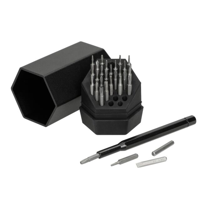 Werbeartikel Schraubendreher-Set BitPro mit Gravur – Schwarz – präzises Handwerkzeug für Firmen und Technik