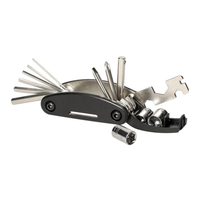 Werbeartikel Multitool Multix mit Logodruck – Schwarz – kompaktes Multifunktionswerkzeug für Firmen und Handwerk