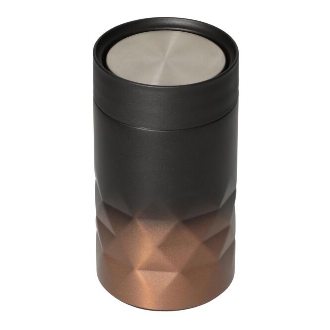 Firmengeschenk Thermobecher Diamond 360 mit Gravur – Schwarz – kompakter Edelstahlbecher für Büro und Geschäftsreisen