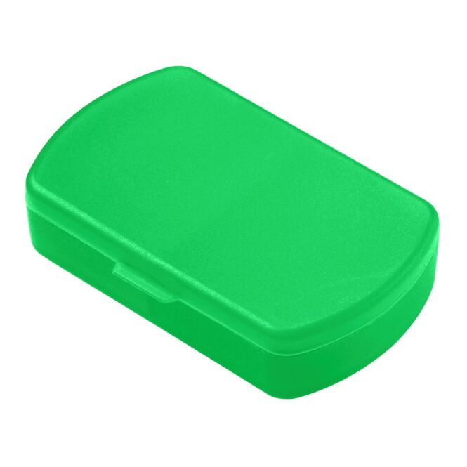 Firmengeschenk Aufbewahrungsdose Duo – grasgrün – mit Werbedruck lebensmittelechter Kunststoff 2 Fächer Klickverschluss nachhaltiger Food-Container