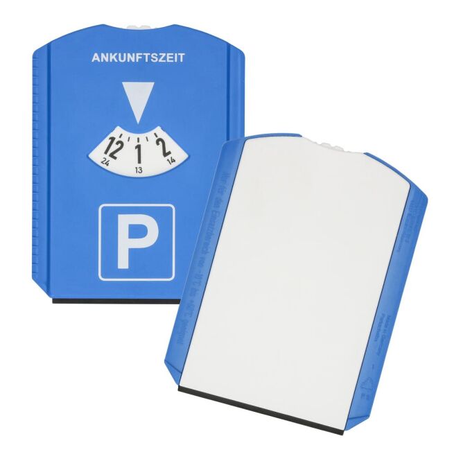 Werbeartikel Parkscheibe Basic mit Logodruck – Trend-blau – StVO-konformer Kfz-Artikel für Firmenflotten und Kunden