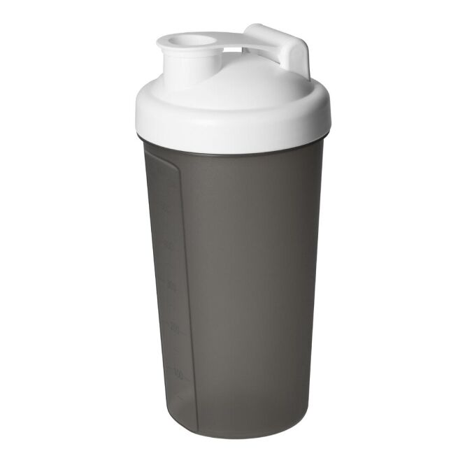 Sport-Werbemittel Shaker Protein – weiß – bedruckbar 0,6 l BPA-frei mit Sieb für Fitnessstudios & Sportevents