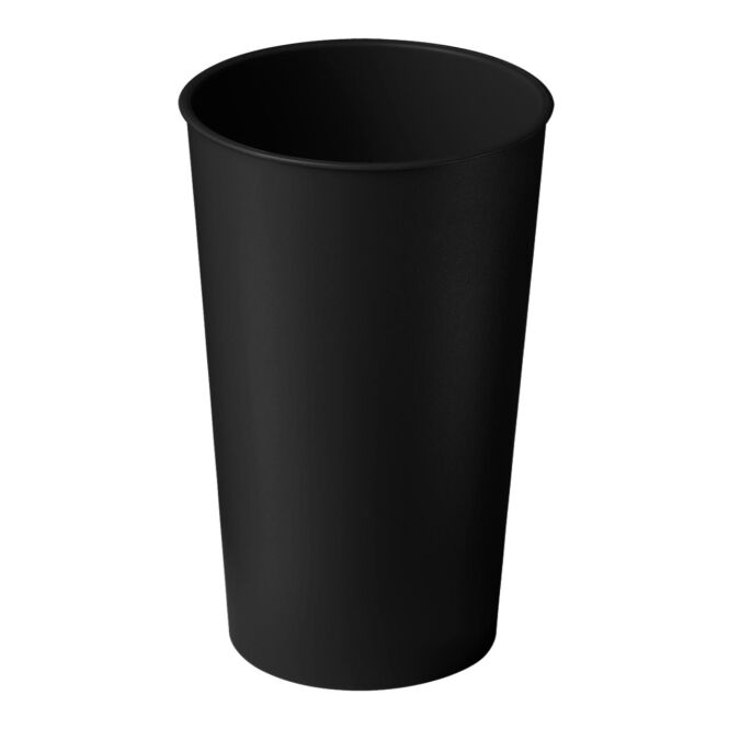 Kundengeschenk Plastikbecher Colour – schwarz – mit Logodruck 0,4 l für das Mitarbeiter-Onboarding