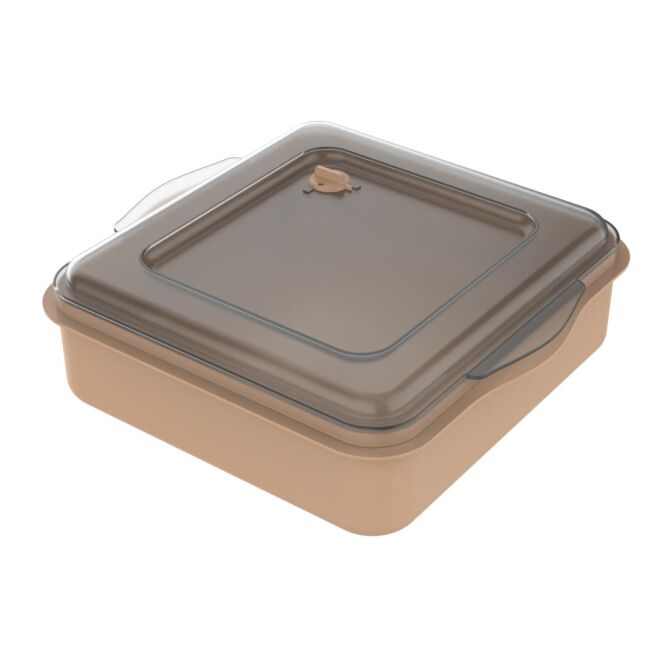 Werbeartikel Universalbox ToGo mit Logodruck – Braun – nachhaltiger Behälter für Büro und Gastronomie