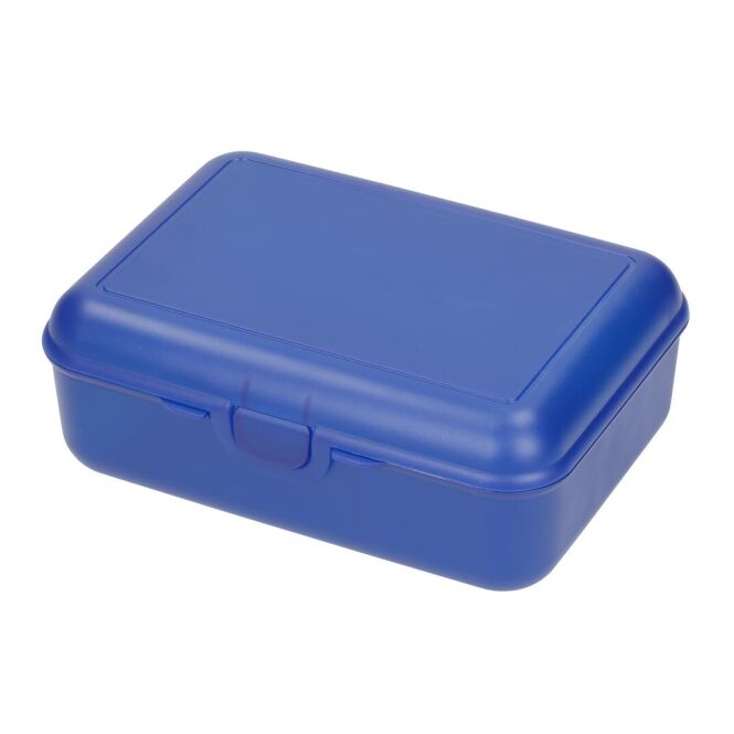 Werbeartikel Vorratsdose School-Box deluxe mit Logodruck – Trend-blau – BPA-freie Aufbewahrungsbox für Büro & Mitarbeiter
