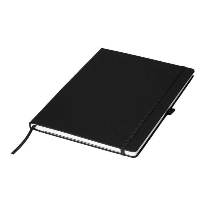 Werbeartikel Notizbuch Agenda A4 mit Logodruck – Schwarz – hochwertiger Schreibblock für Büro und Konferenzen