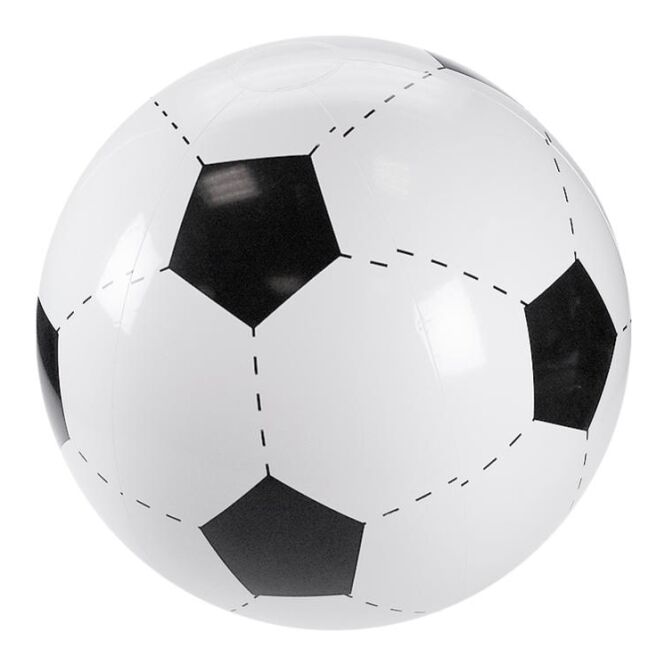 Messe-Giveaway Wasserball Fußball mit Logodruck – Weiß/Schwarz – PVC-Ball für Strand-Events und Firmen-Promotions