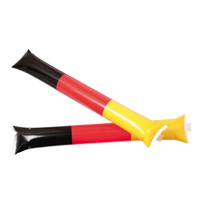 Werbeartikel Klopfschlauch Sticks – schwarz-rot-gold – mit Werbedruck idealer Deutschland Fanartikel für WM-Promotions 2026