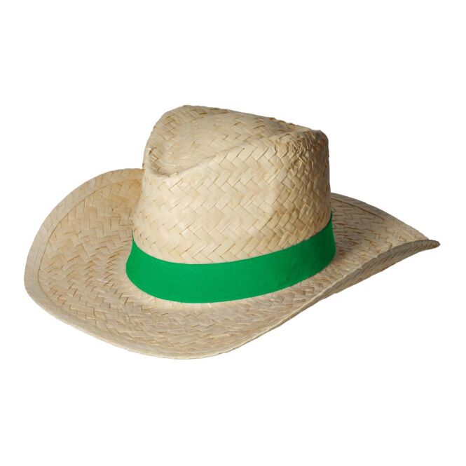 Mitarbeitergeschenk Strohhut Texas – natur – mit individuellem Werbedruck Cowboy-Look nachhaltiges Kopfbedeckungs-Accessoire