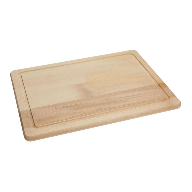 Firmengeschenk Schneidbrett Woody mit Gravur – Natur – robustes Küchenutensil aus Buchenholz für Firmenkantinen und Gastronomie