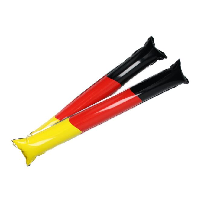 Event-Giveaway selbstaufblasende Klopfschlauch-Sticks mit Siebdruck – Deutschland-Farben – Fanartikel für Sportevents und Firmenfeiern