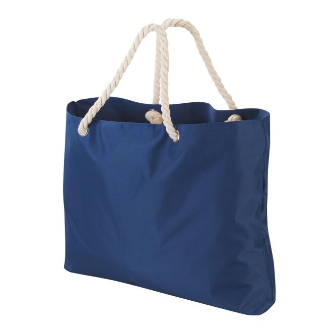 Werbeartikel Strandtasche Miami Beach mit Logodruck – Trend-blau – große Tragetasche für Sommer-Events und Kunden