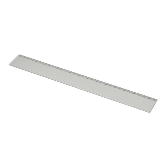Werbeartikel Lineal Metall mit Gravur – Silber – 30 cm Messinstrument für Büro und Konferenzen