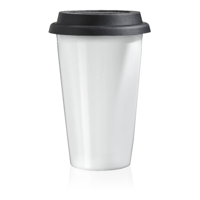 Werbeartikel Rastal ToGo Porzellanbecher mit Logodruck – 33 cl – isolierender Kaffeebecher für Firmen und Messen