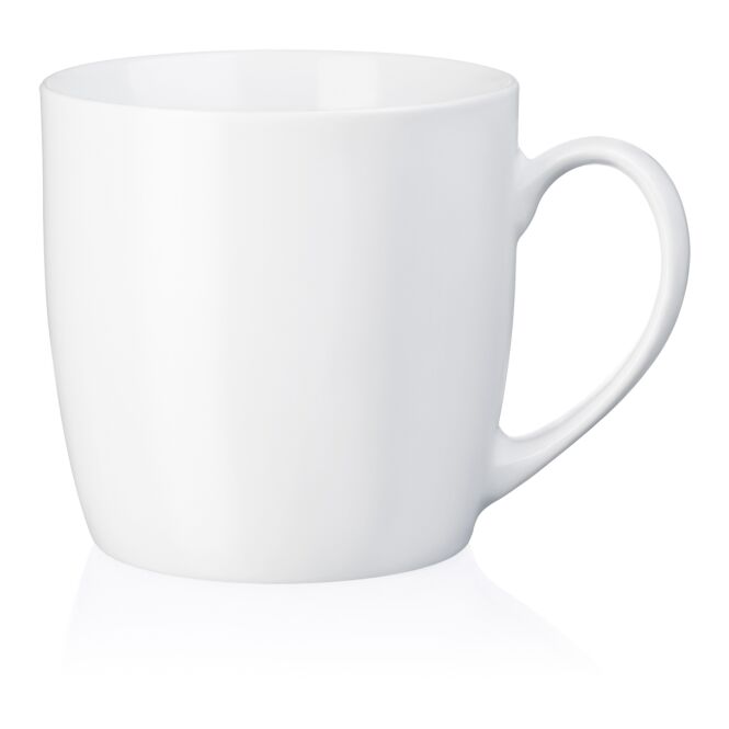 Firmengeschenk Kaffeebecher Rastal Kuba – weiß – mit Logodruck 410 ml für die Büroküche