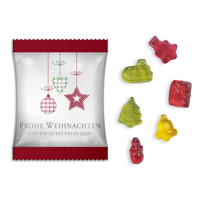 Streuartikel Fruchtgummi Standardtütchen – fruchtgummi – mit Logo bedruckt als Werbemittel für potenzielle Kunden auf Messen und Events