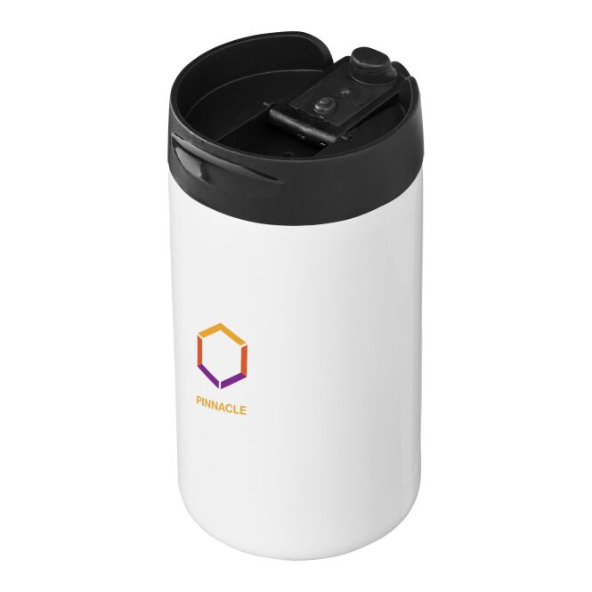 Firmengeschenk Mojave Isolierbecher mit Express-Druck – 250 ml – Weiss – doppelwandiger Thermobecher für Büro und unterwegs