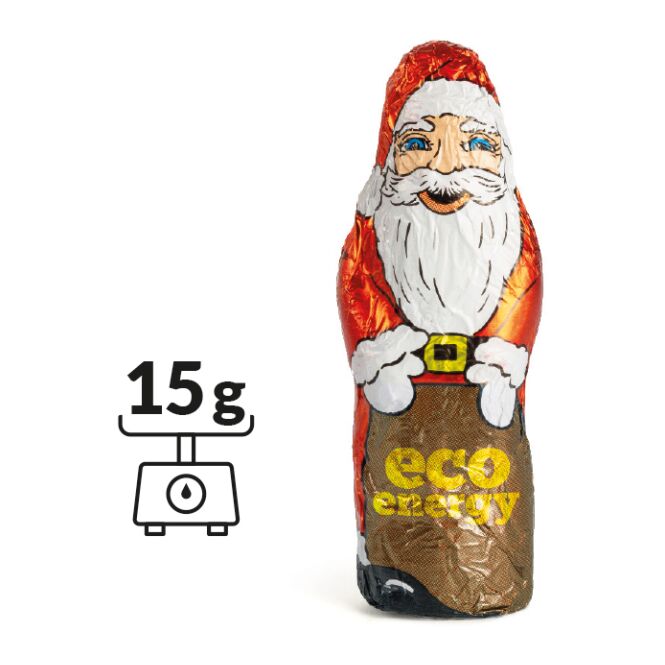 Firmengeschenk Schoko Weihnachtsmann – weihnachten – inkl. Werbeaufdruck 15 g als Weihnachtsgeschenk für Kunden und Partner