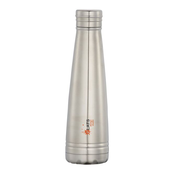 Firmengeschenk Duke Isolierflasche 500 ml mit Express-Gravur – Silber – doppelwandiges Edelstahl-Trinkgefäß für das Büro
