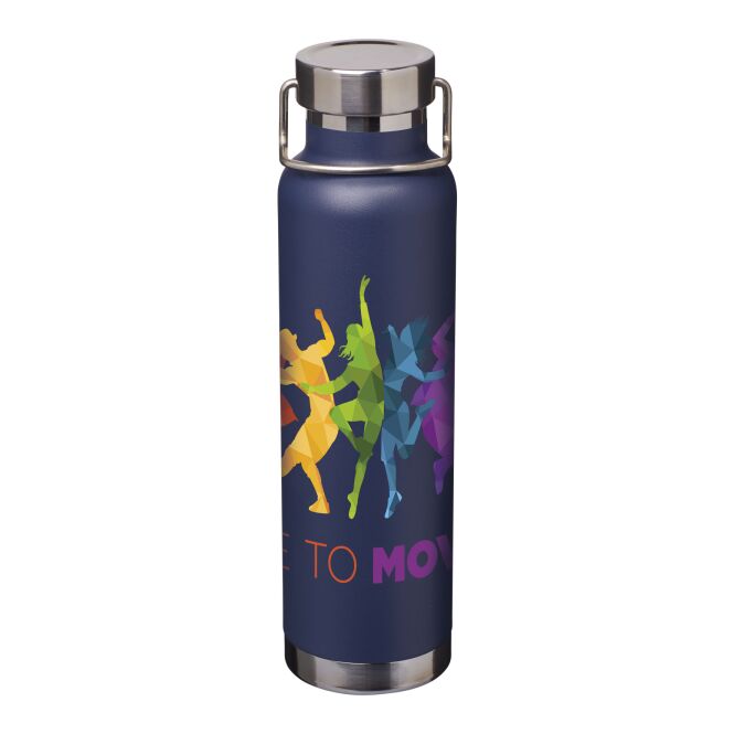 Firmengeschenk Thor Kupfer-Vakuum Isolierflasche – navy – mit 48h Express-Druck 650 ml Edelstahl vakuumisoliert auslaufsicher für Außendienst
