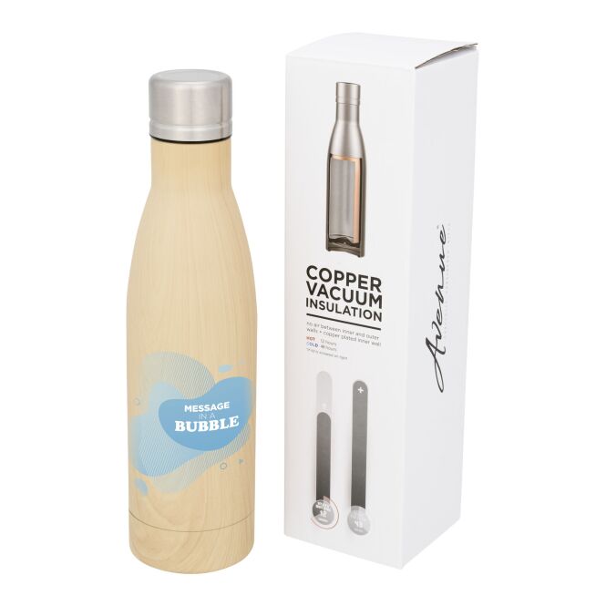 Firmengeschenk Vasa Isolierflasche mit Express-Gravur – doppelwandig 500 ml – Braun – isolierte Trinkflasche für Mitarbeiter und Kunden
