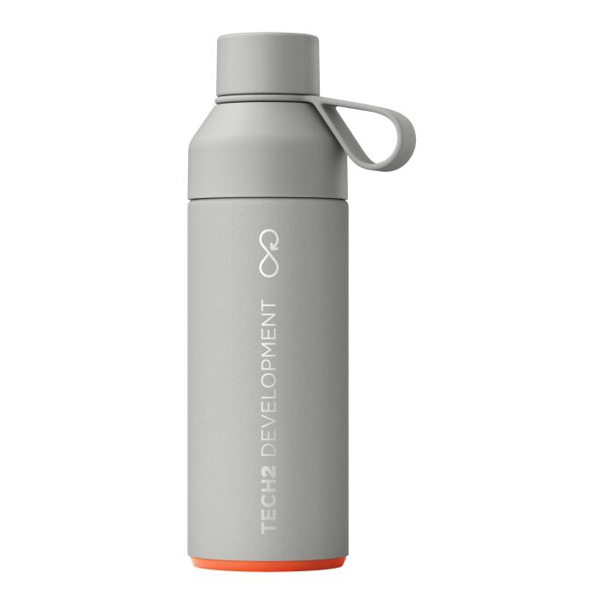 Firmengeschenk Trinkflasche Ocean Bottle 500 ml – rock grey – mit 48h Express-Logodruck aus recyceltem Edelstahl & Kunststoff