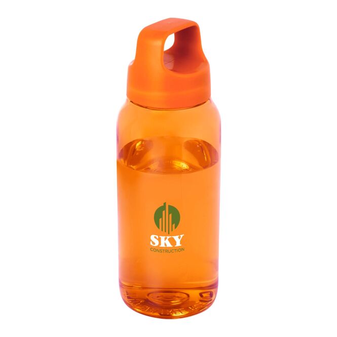 Werbeartikel Bebo Trinkflasche mit Express-Logodruck – BPA-frei – Orange – nachhaltige Flasche aus recyceltem Kunststoff für Unternehmen