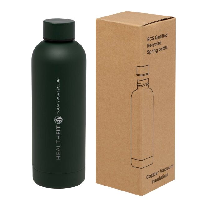 Mitarbeitergeschenk Trinkflasche Spring – green flash – mit 48h Express-Lasergravur 500ml RCS-zertifiziertes Edelstahl nachhaltiges Mehrwegflasche für