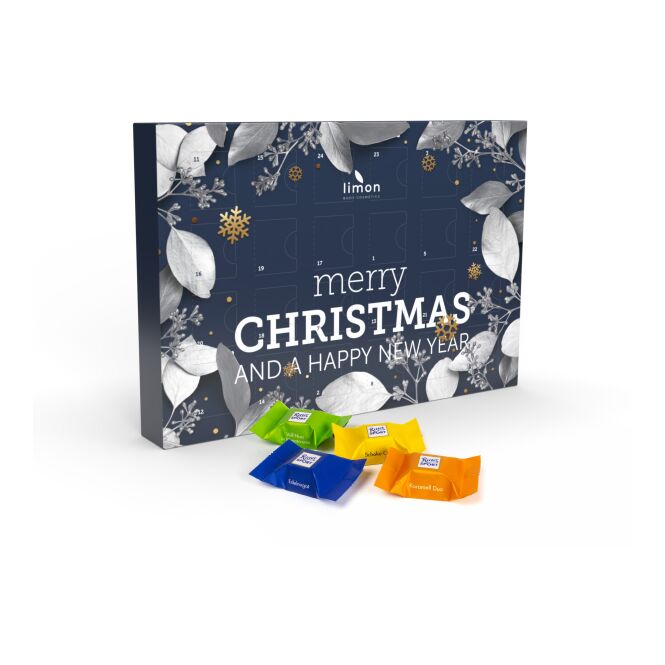 Firmengeschenk Adventskalender Multi – schoko – mit individuellem Werbeaufdruck als Weihnachtsgeschenk für Kunden und Partner