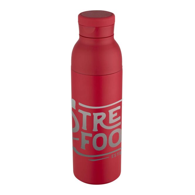 Firmengeschenk Trinkflasche Illuminate 650ml – rot – mit 48h Express-Logodruck 100% RCS-Edelstahl vakuumisoliert nachhaltige Mehrwegflasche