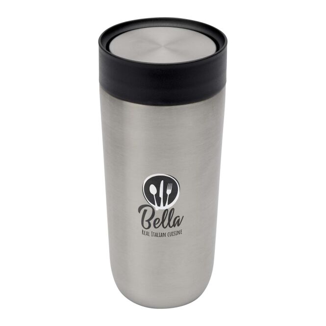 Firmengeschenk Camden 350 ml Becher mit Express-Gravur – Silber – isolierter Kaffeebecher für Büro und Außendienst