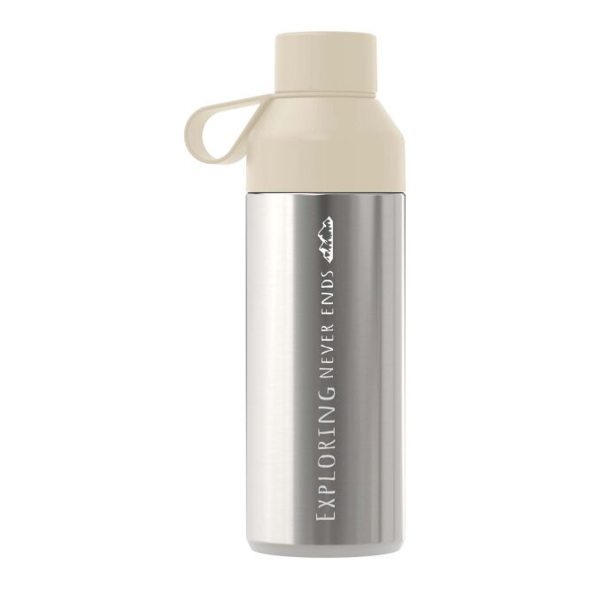Firmengeschenk Trinkflasche Ocean Bottle Lite – sandstone – mit 48h Express-Logodruck 620ml aus recyceltem Material